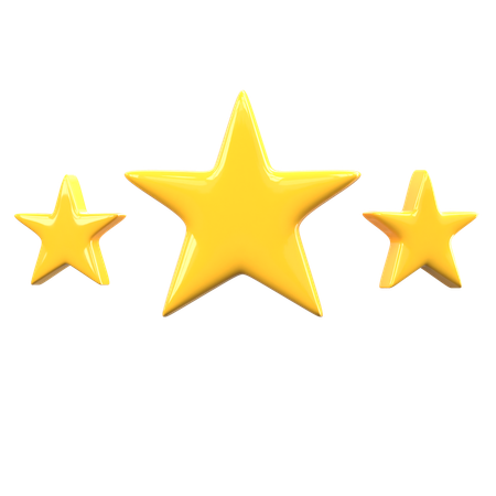 Avaliação de 3 estrelas  3D Icon