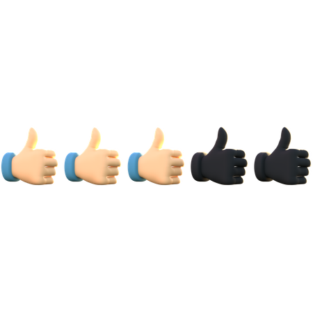 Avaliação de 3 polegares  3D Emoji