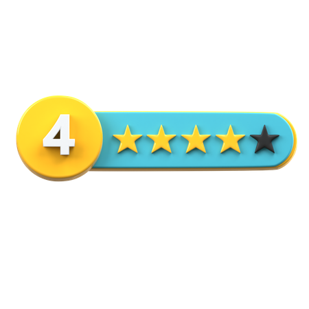 Avaliação de 4 estrelas  3D Icon