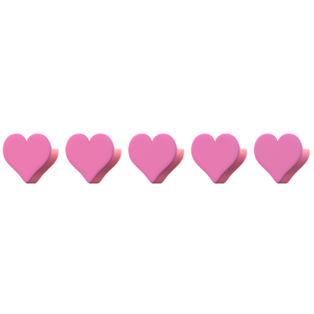 Classificação de 5 corações  3D Emoji