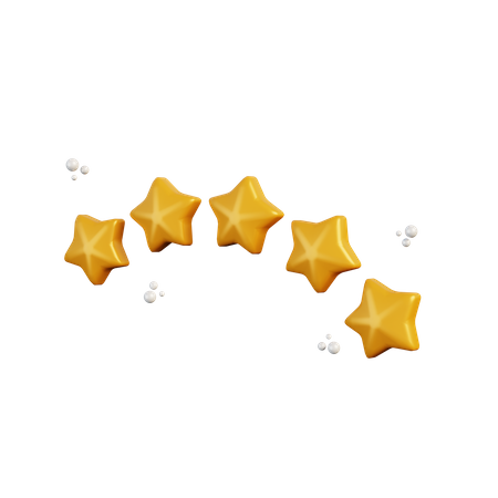 Classificação de cinco estrelas  3D Illustration