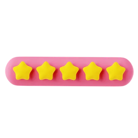 Classificação de cinco estrelas rosa amarelo  3D Icon