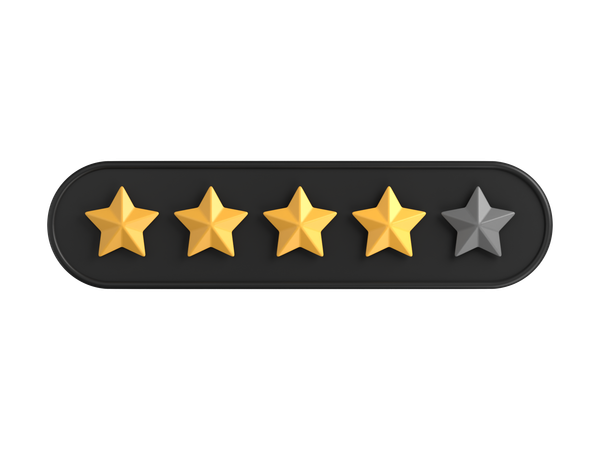 Classificação de quatro de cinco estrelas  3D Icon