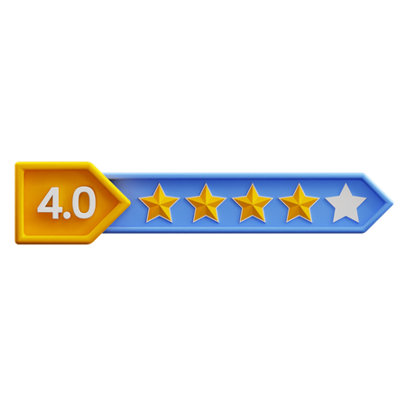 Classificação de quatro de cinco estrelas  3D Icon