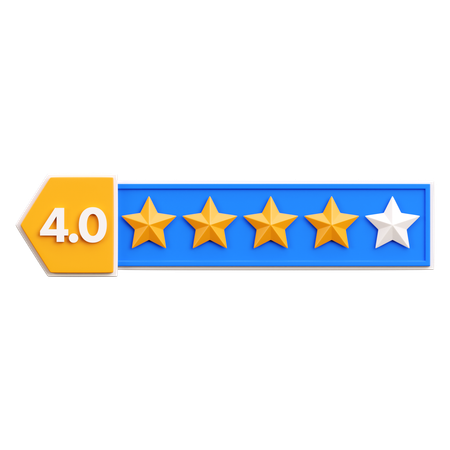 Classificação de quatro estrelas  3D Icon