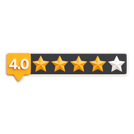 Classificação de quatro estrelas  3D Icon