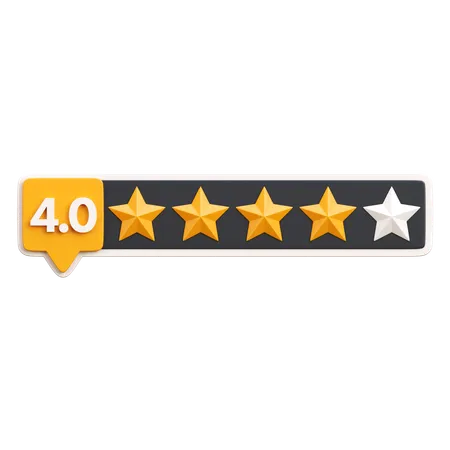 Classificação de quatro estrelas  3D Icon