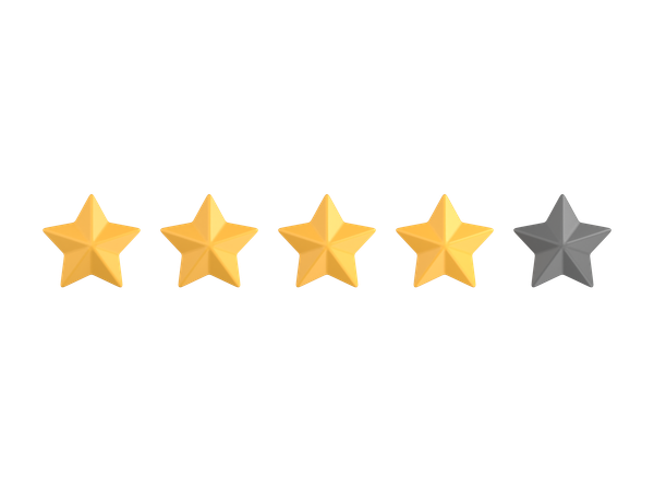 Classificação de quatro estrelas  3D Icon