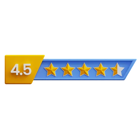 Classificação de quatro vírgula cinco estrelas  3D Icon