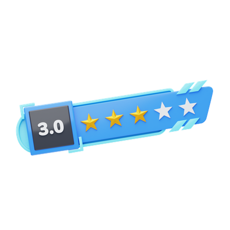 Classificação de três de cinco estrelas  3D Icon