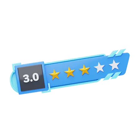 Classificação de três de cinco estrelas  3D Icon