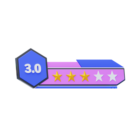 Classificação de três de cinco estrelas  3D Icon