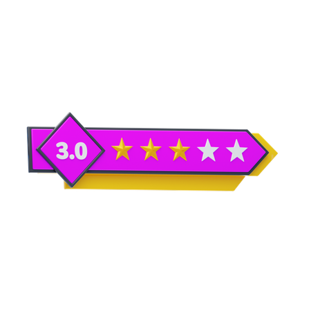 Classificação de três de cinco estrelas  3D Icon