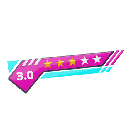 Classificação de três de cinco estrelas  3D Icon