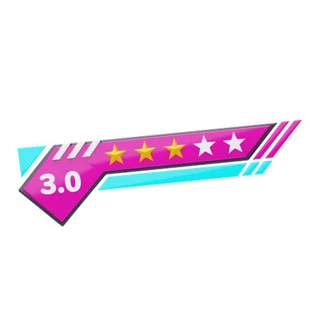 Classificação de três de cinco estrelas  3D Icon