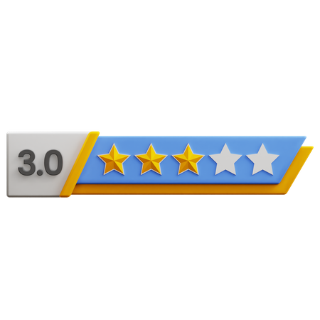 Classificação de três de cinco estrelas  3D Icon