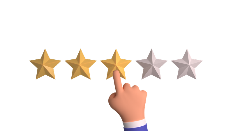 Classificação de três estrelas  3D Icon