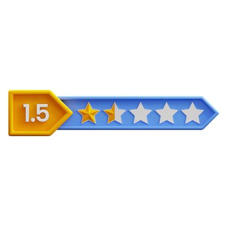 Classificação de um ponto cinco estrelas  3D Icon