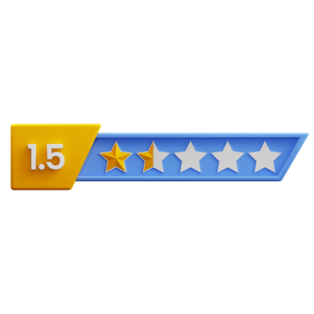 Classificação de um ponto cinco estrelas  3D Icon