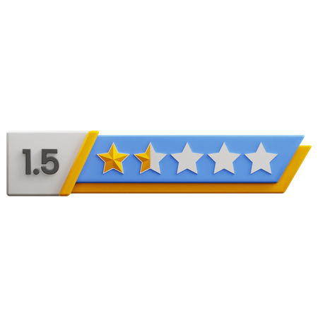 Classificação de um ponto cinco estrelas  3D Icon