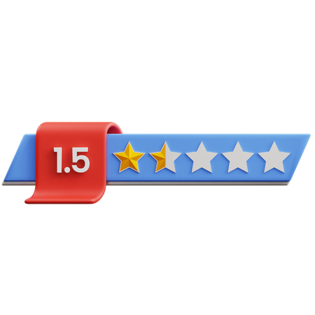 Classificação de um ponto cinco estrelas  3D Icon