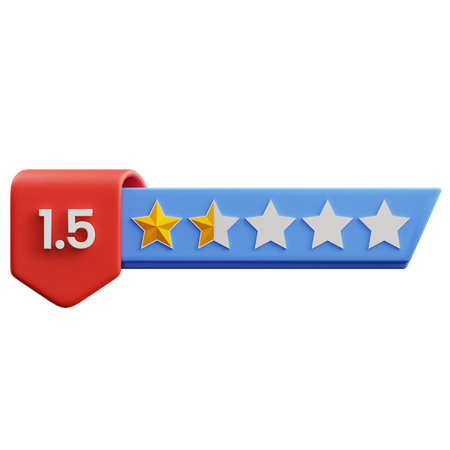 Classificação de um ponto cinco estrelas  3D Icon