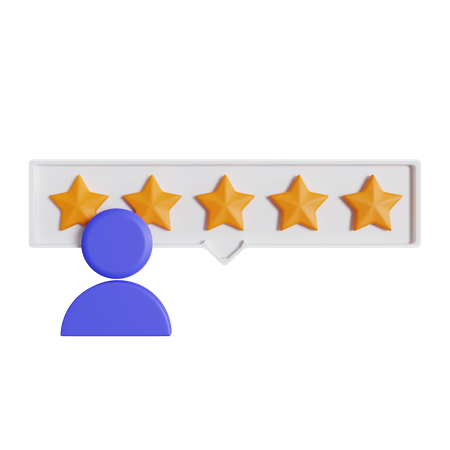 Classificação de usuário de cinco estrelas  3D Icon