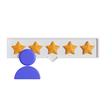 Classificação de usuário de cinco estrelas  3D Icon