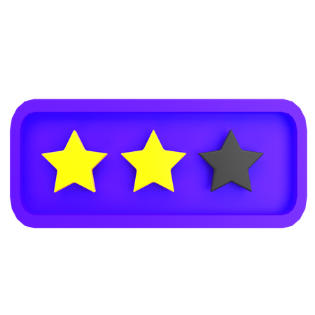 Classificação duas estrelas  3D Icon