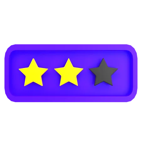 Classificação duas estrelas  3D Icon