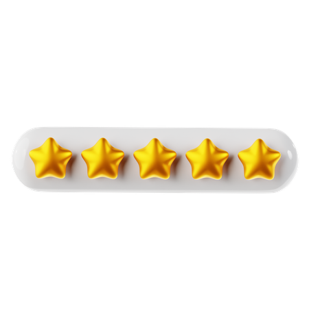 Classificação de cinco estrelas de ouro  3D Icon