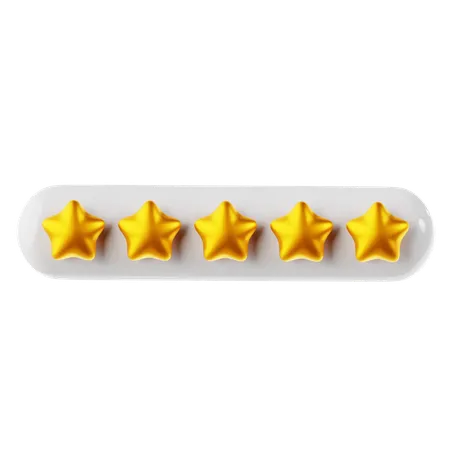 Classificação de cinco estrelas de ouro  3D Icon