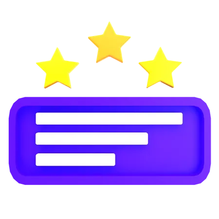 Classificação três estrelas  3D Icon