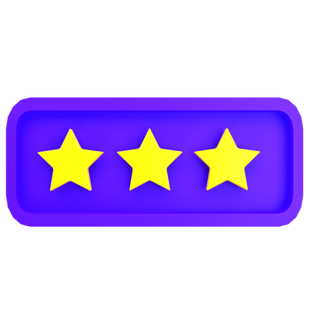 Classificação três estrelas  3D Icon