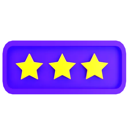 Classificação três estrelas  3D Icon