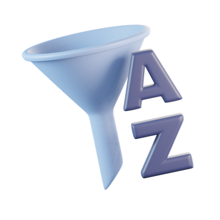 Classificar ordem crescente do alfabeto  3D Icon