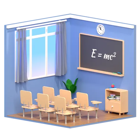 3 D Rendering Of The Isometric Class Room Design Object On A Transparent Background 3D Icon