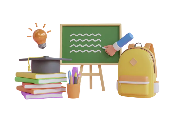 Classroom Teaching  3D Illustration