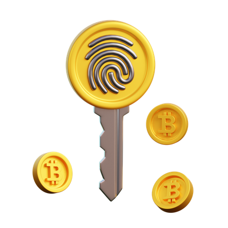 Clave bitcoin  3D Icon