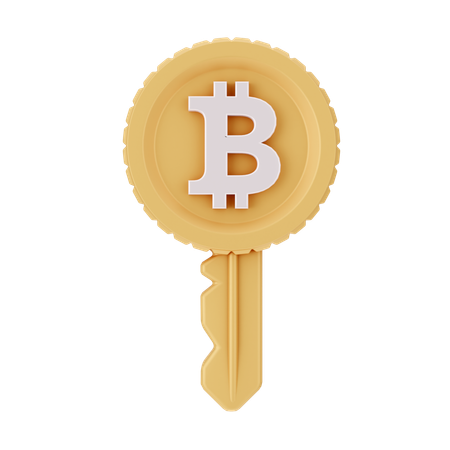 Clave bitcoin  3D Icon