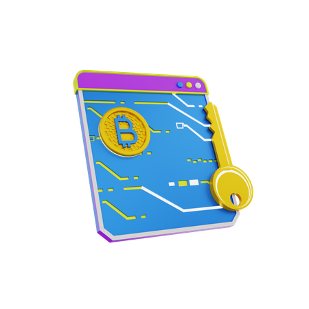 Clave bitcoin  3D Icon