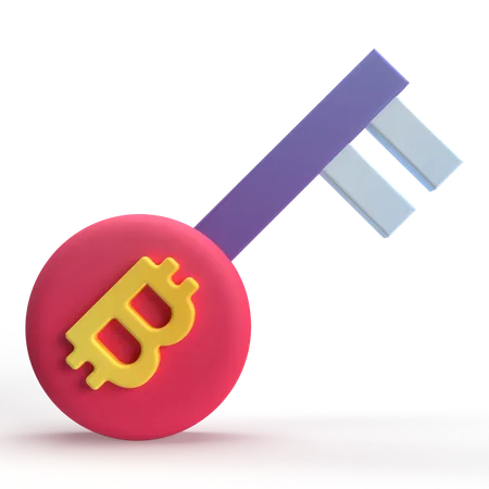 Clave bitcoin  3D Icon