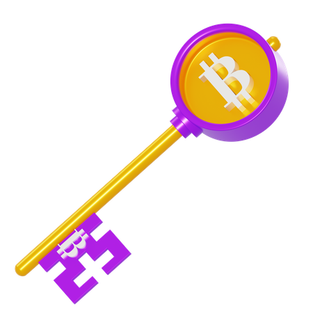 Clave bitcoin  3D Illustration