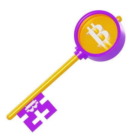 Clave bitcoin  3D Illustration