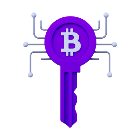 Clave bitcoin  3D Icon