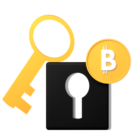 Clave bitcoin  3D Icon