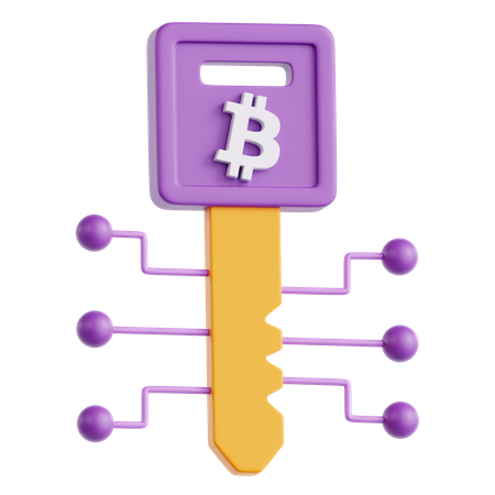 Clave bitcoin  3D Icon