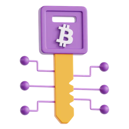 Clave bitcoin  3D Icon