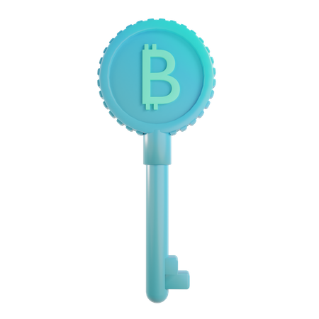 Clave de criptografía de Bitcoin  3D Icon