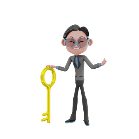 Clave del éxito empresarial  3D Illustration